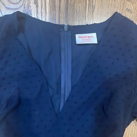 Showpo navy ruffled dress - Picture 6 of 7